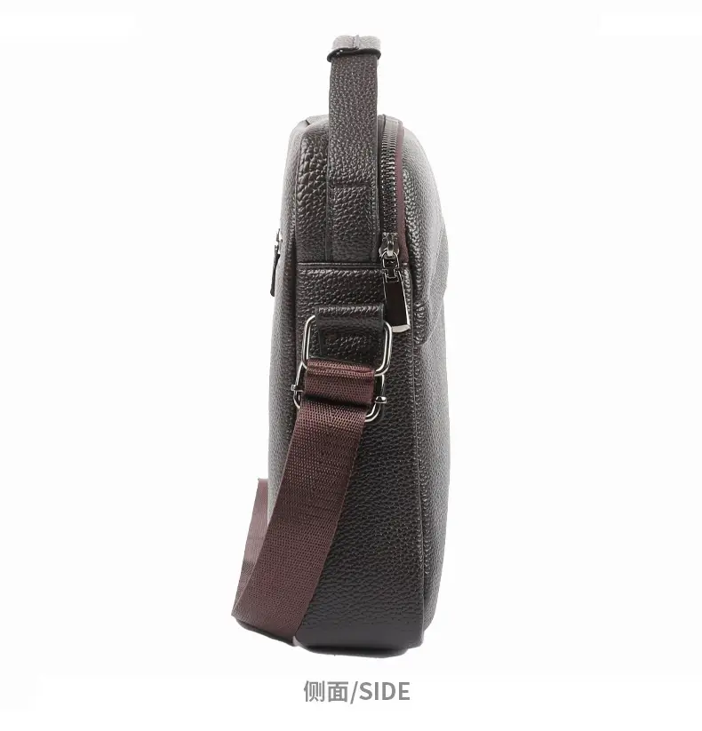 Men's Black Leather Crossbody Shoulder Bag Small Commuting — feature 14