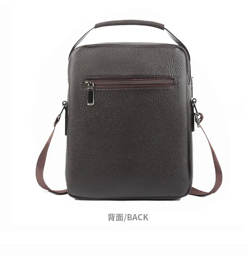 Men's Black Leather Crossbody Shoulder Bag Small Commuting — feature 15