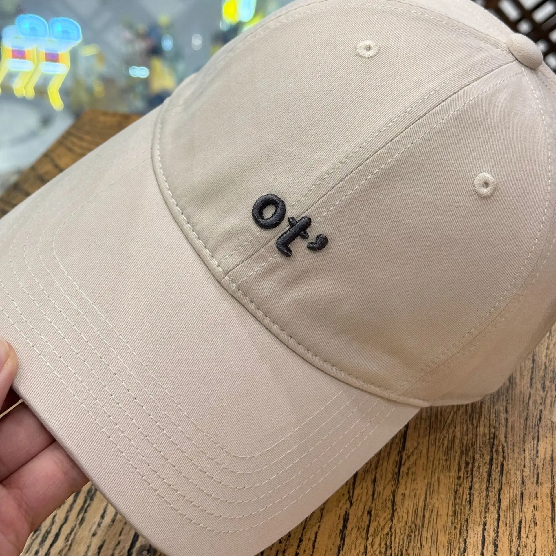 Women Beige Cotton Baseball Cap with Embroidered Logo - Image 13