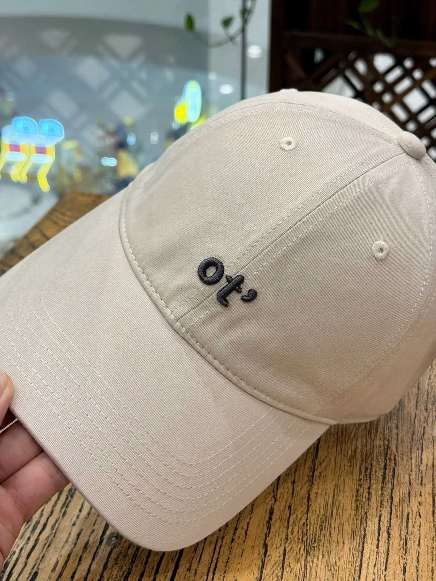 Women Beige Cotton Baseball Cap with Embroidered Logo — feature 15