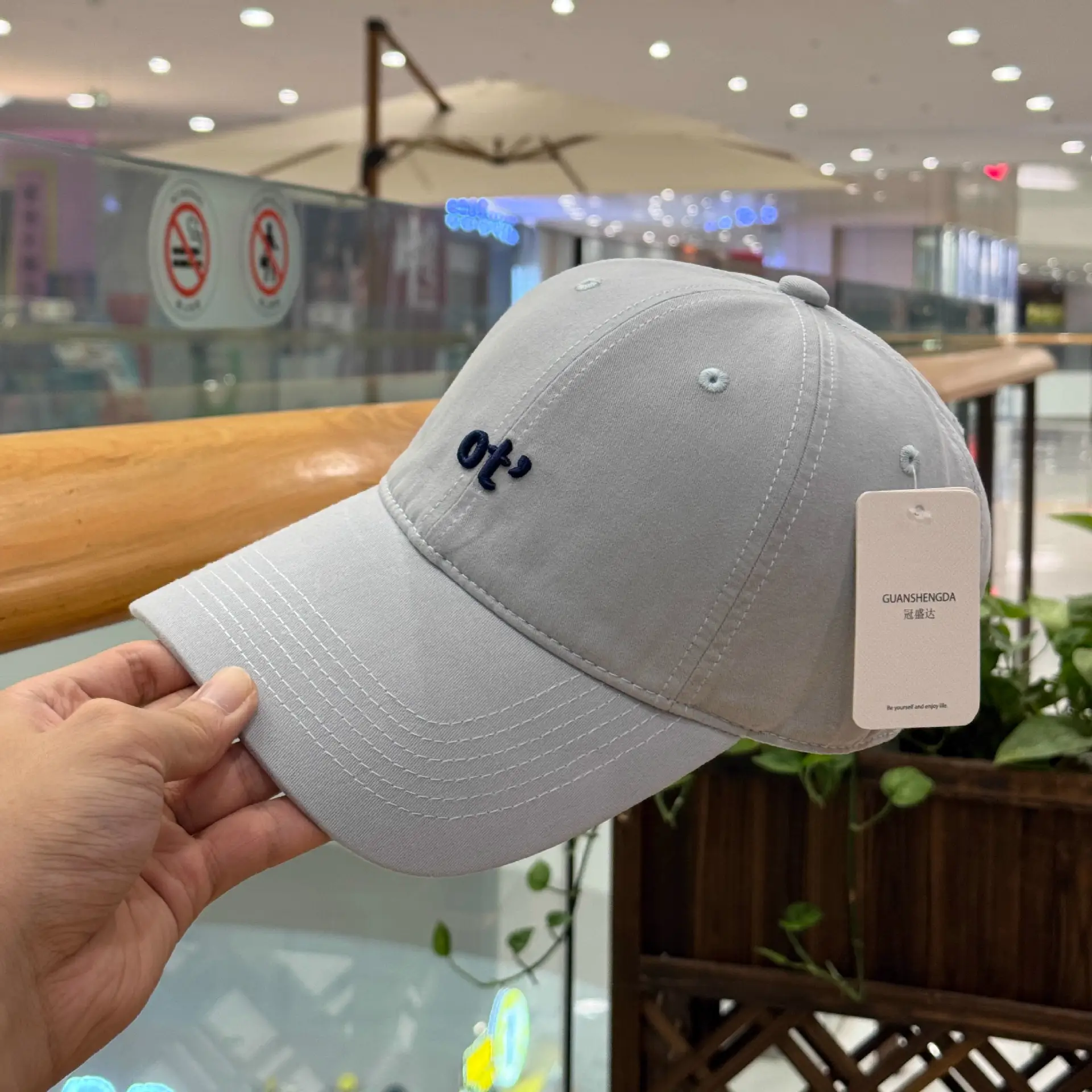 Women Beige Cotton Baseball Cap with Embroidered Logo - Image 8