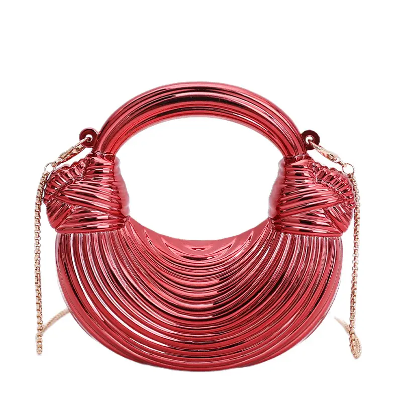 Golden Acrylic Chain Dumpling Bag for Women - Image 11