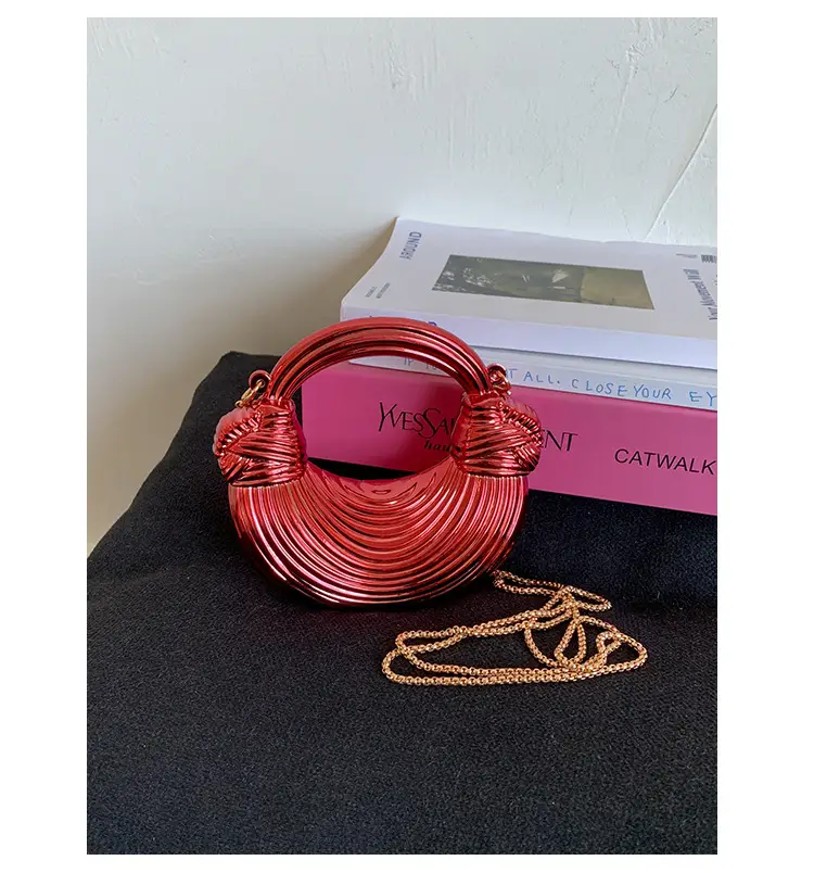 Golden Acrylic Chain Dumpling Bag for Women — feature 20