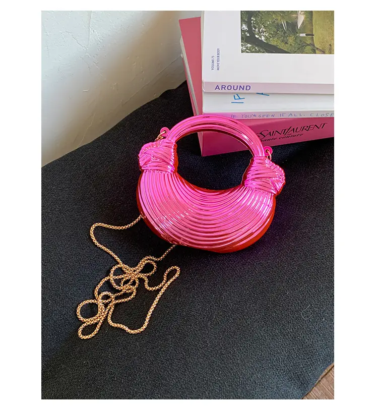 Golden Acrylic Chain Dumpling Bag for Women — feature 22