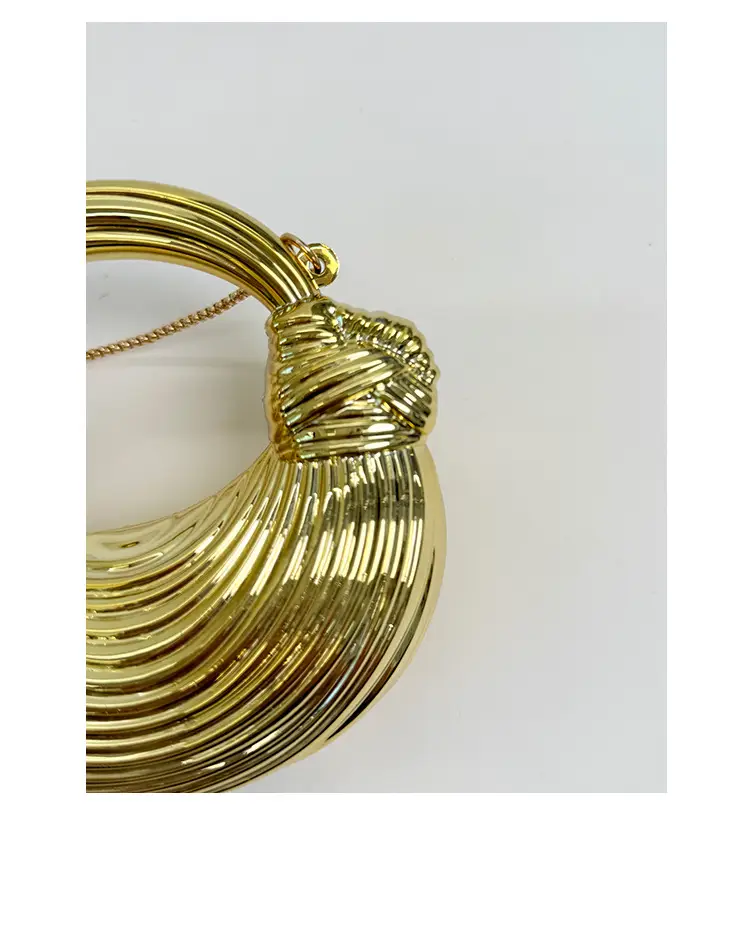 Golden Acrylic Chain Dumpling Bag for Women — feature 5