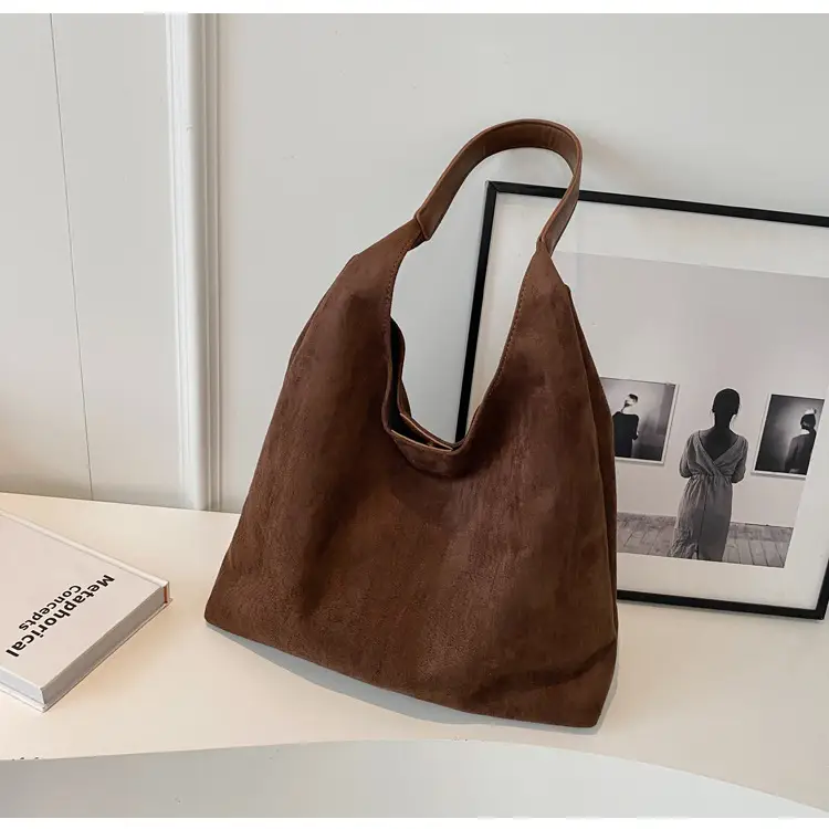 High-Quality Brown Leather Underarm Bag for Women - Image 8