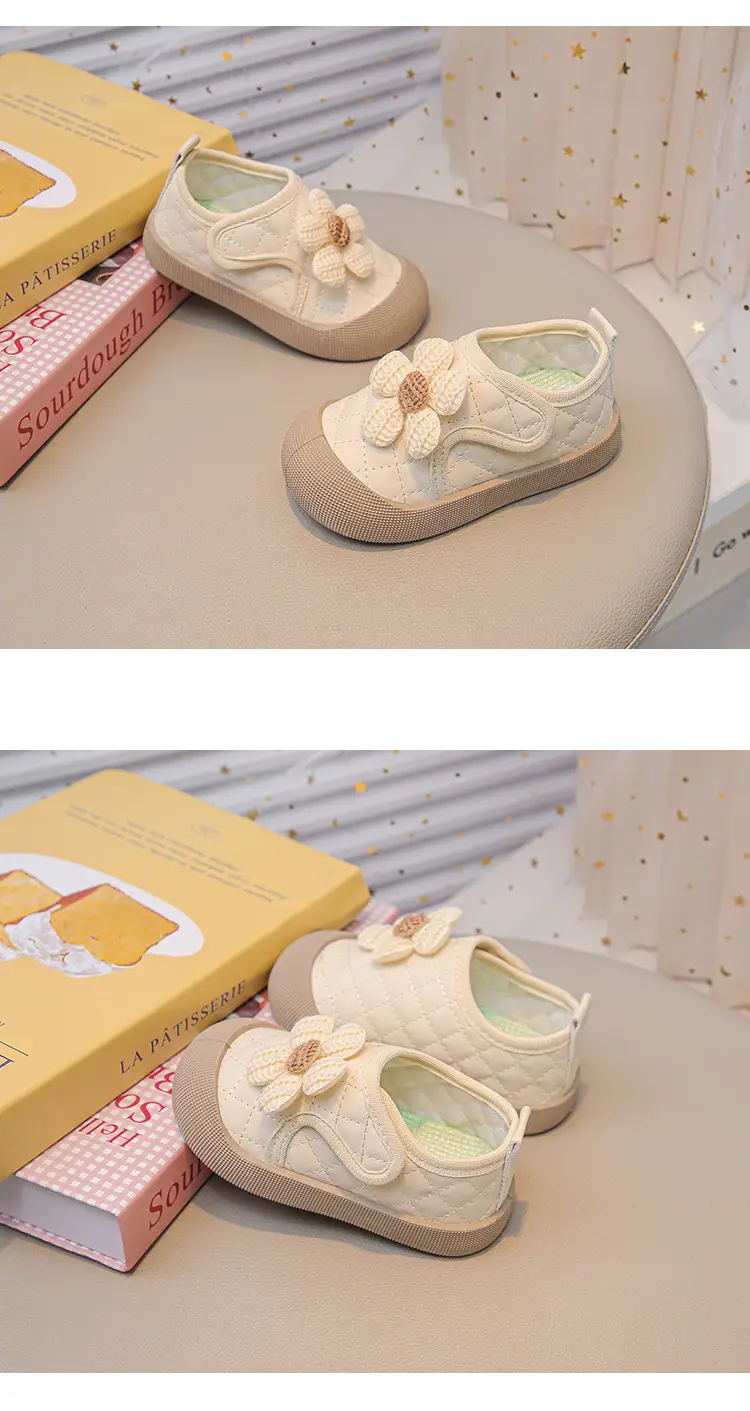Brown Floral Baby Shoes for Girls 6-12 Months Soft Sole — feature 12