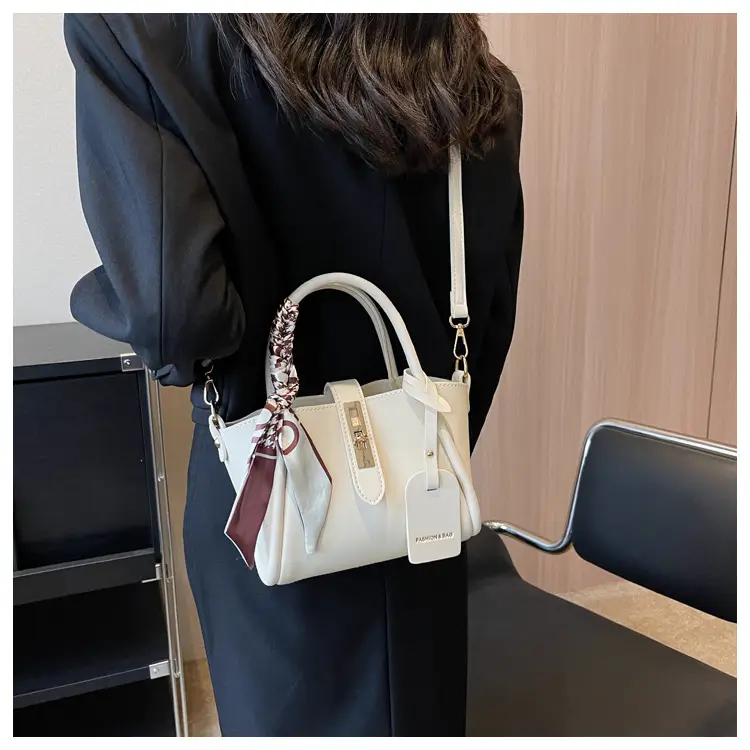 Black Leather Shoulder Crossbody Bag with Gold Plated Handles — feature 14