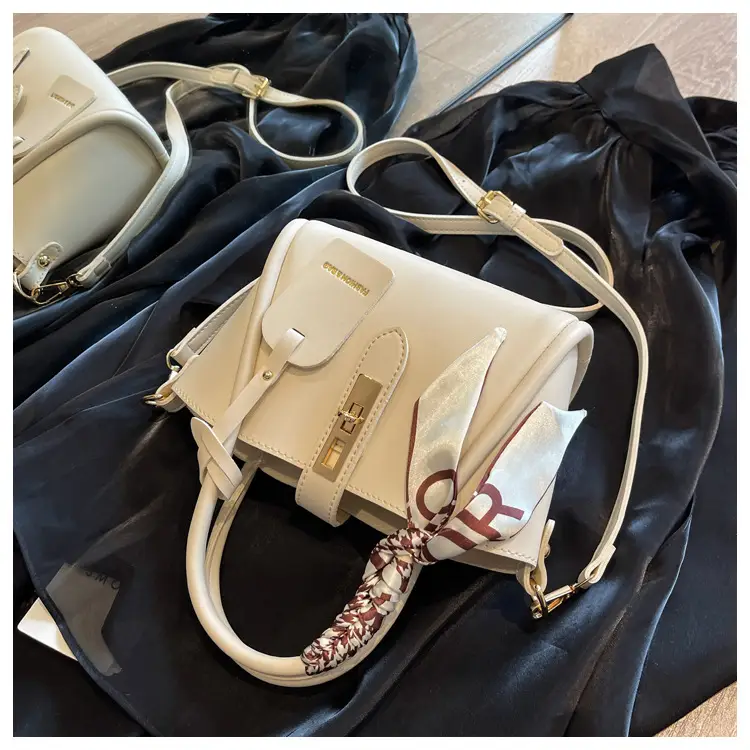 Black Leather Shoulder Crossbody Bag with Gold Plated Handles — feature 26