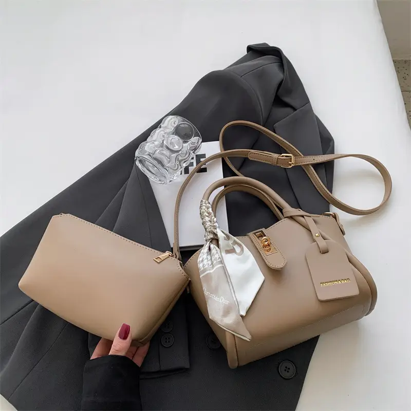 Black Leather Shoulder Crossbody Bag with Gold Plated Handles — feature 32