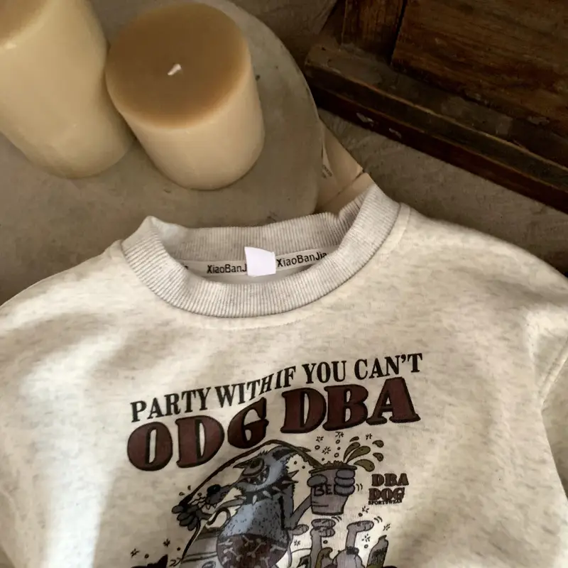 2025 Autumn Long Sleeve Baby T-Shirts Cartoon Printed White - Image 3