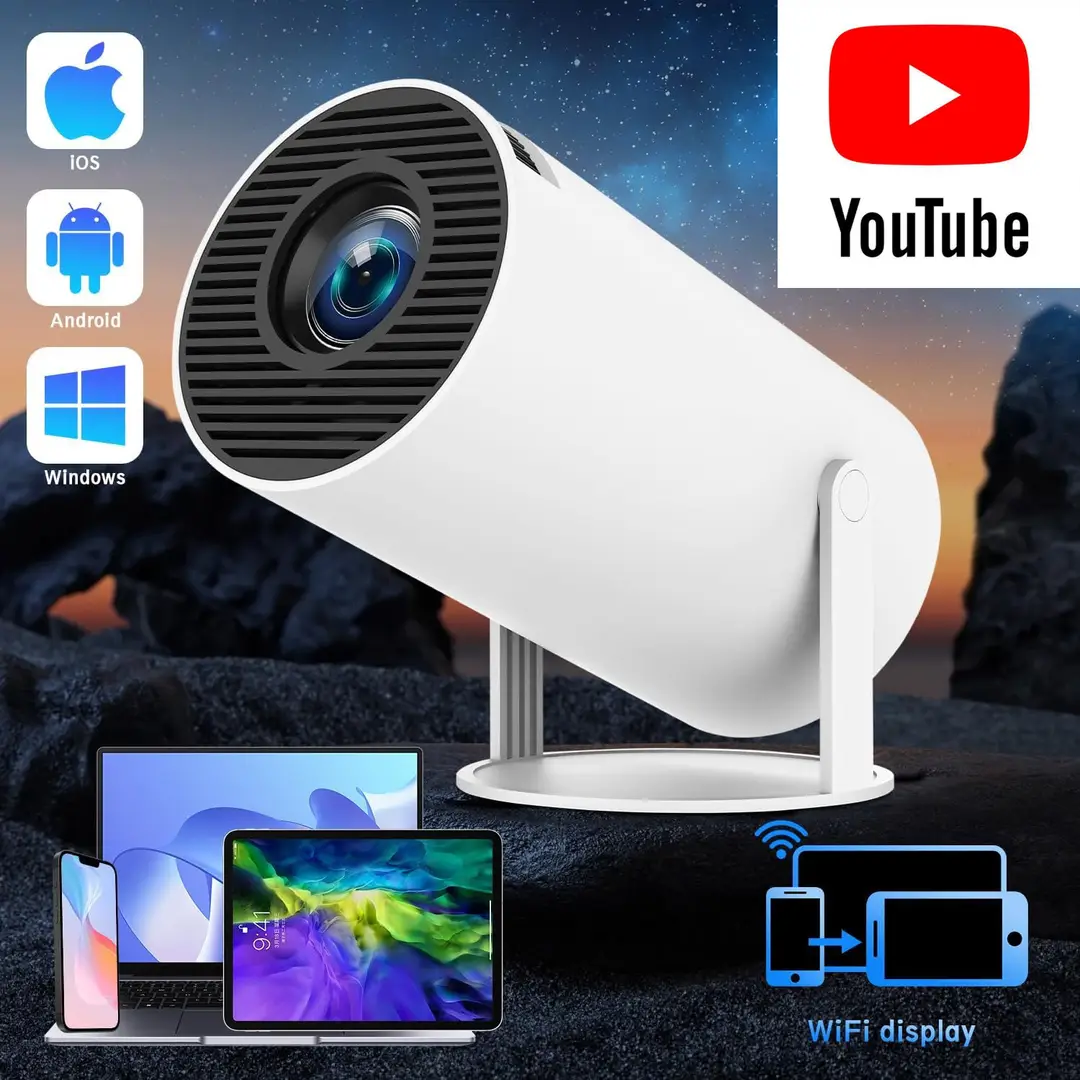 Cross-Border Hy300Pro Same-Screen Version Portable Mini Home High-Definition Projector Barrel Projector Factory Youtube