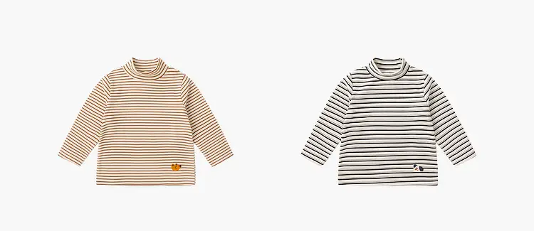 Dudu Kids Long Sleeve Turtlenege T-Shirt Set Brown White — feature 8