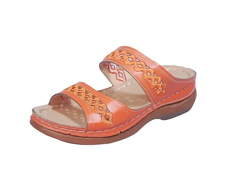 Foreign Trade European and American Women's Aliexpress Flower Large Size Women's Shoes Casual Shoes Fashion One-Line Sandals Slippers Sandals - Image 4