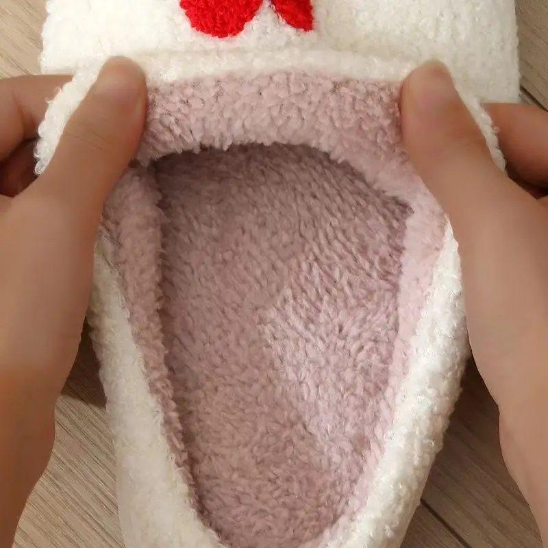 Women's Red Heart Cotton Slippers Winter Warm Indoor — feature 5