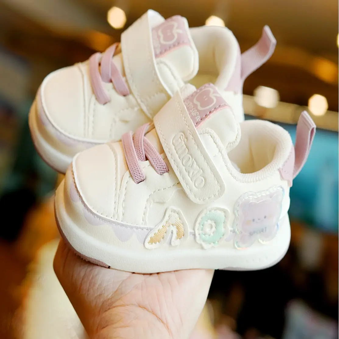 Toddler Cartoon Sneakers White Anti-Slip 1-2Yrs