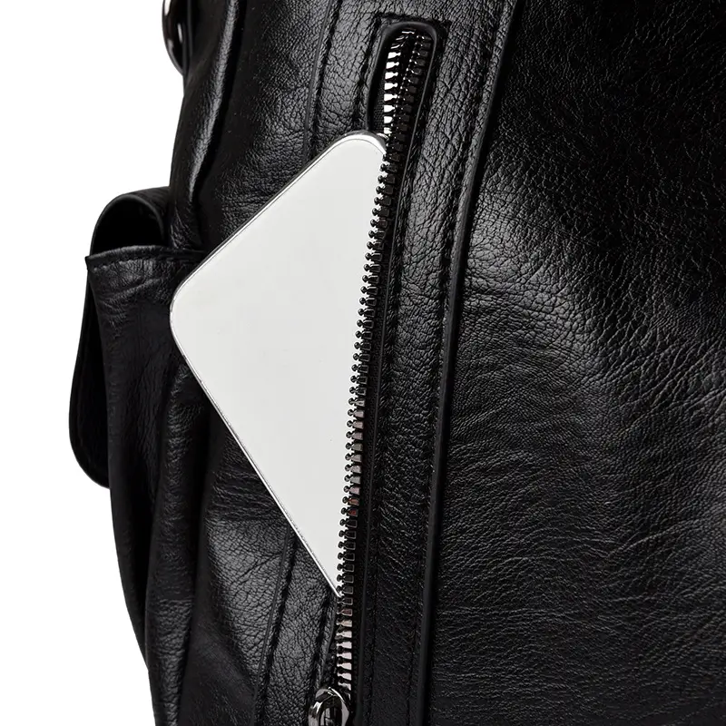 Brown Leather Women's Shoulder Bag with Multiple Pockets — feature 10