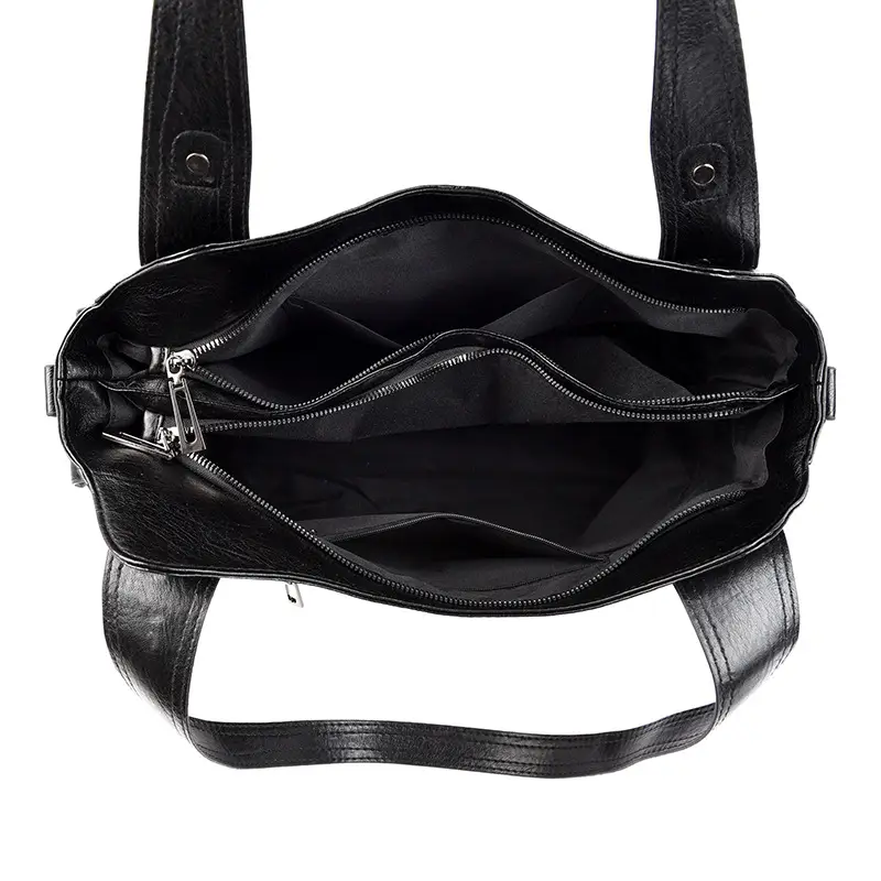 Brown Leather Women's Shoulder Bag with Multiple Pockets — feature 35