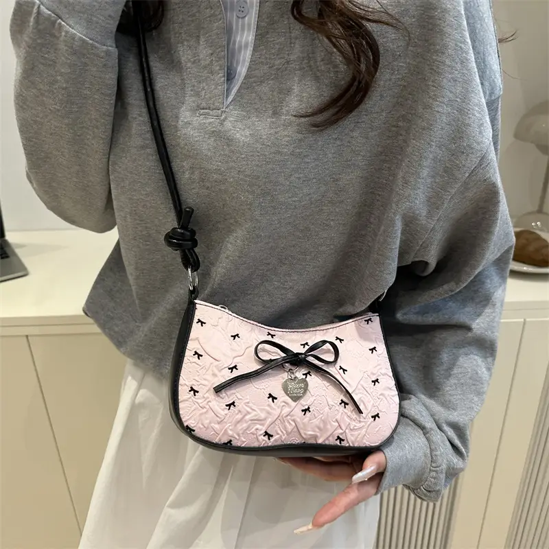 Trendy Pink Bow Crossbody Bag for Women 2025 - Image 3