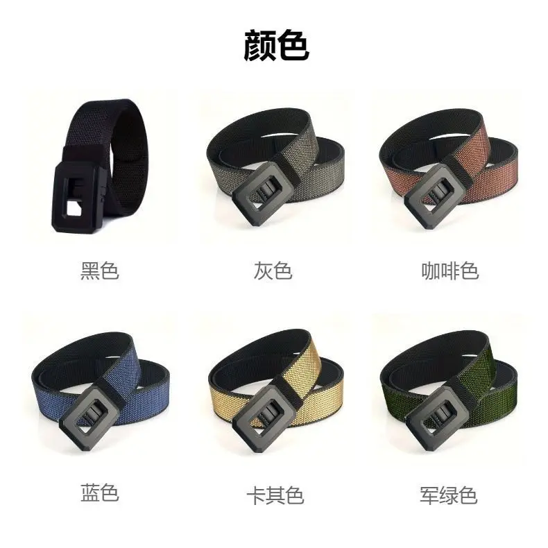 Men's Black Nylon Belt with Buckle Outdoor Use