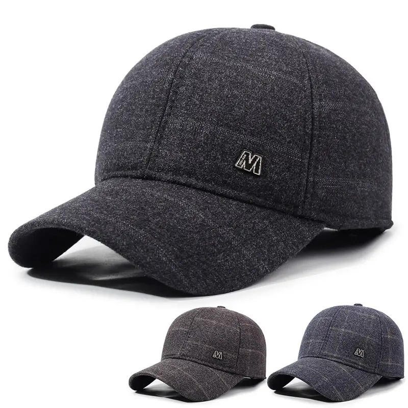 Men Grey Peaked Baseball Cap with Logo