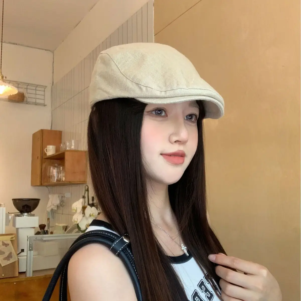 Women Japanese Style Face-Slimming Vintage Beret Cap - Image 5