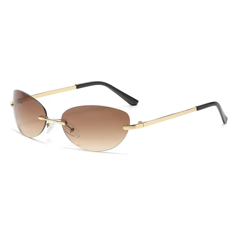 Men Frameless Futuristic Sunglasses Y2K Style