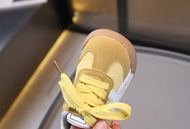 Baby Shoes Soft Yellow Lace Up for Kids — feature 13
