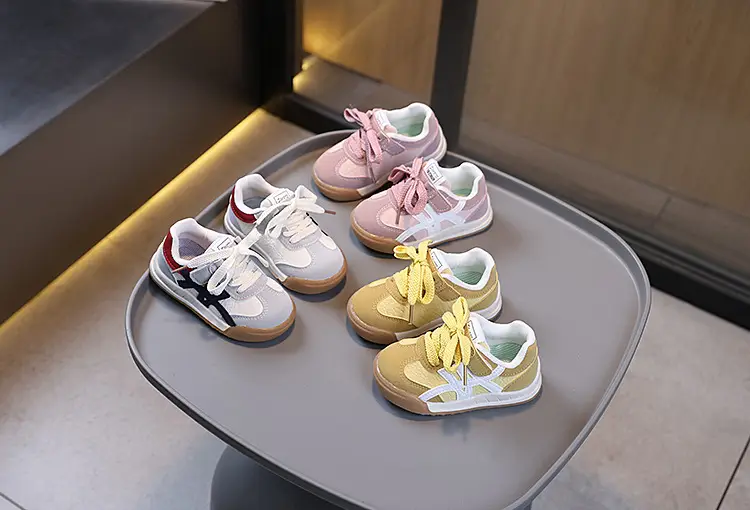 Baby Shoes Soft Yellow Lace Up for Kids — feature 2
