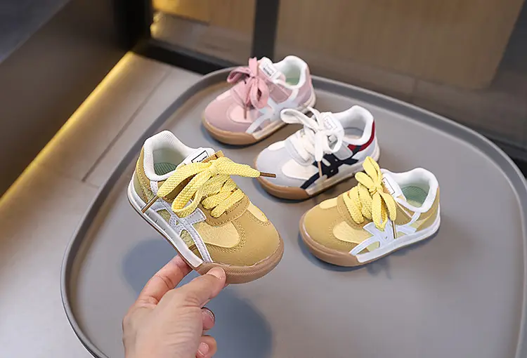 Baby Shoes Soft Yellow Lace Up for Kids — feature 3