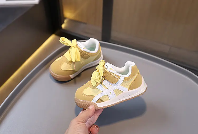 Baby Shoes Soft Yellow Lace Up for Kids — feature 4