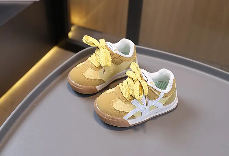 Baby Shoes Soft Yellow Lace Up for Kids — feature 6