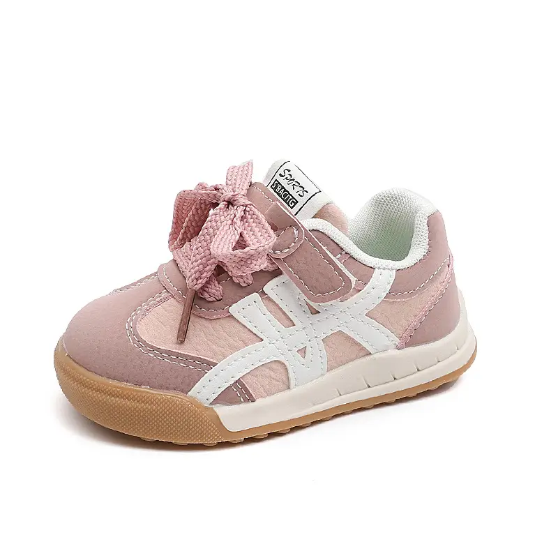 Baby Shoes Soft Yellow Lace Up for Kids