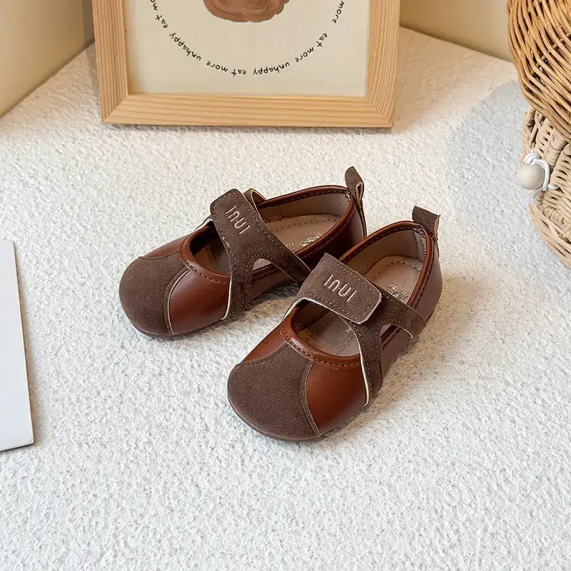 Brown Leather Baby Shoes for Girls 2025 Summer