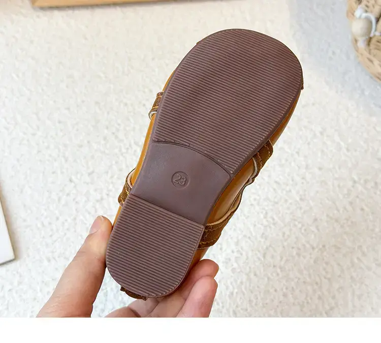 Brown Leather Baby Shoes for Girls 2025 Summer — feature 22