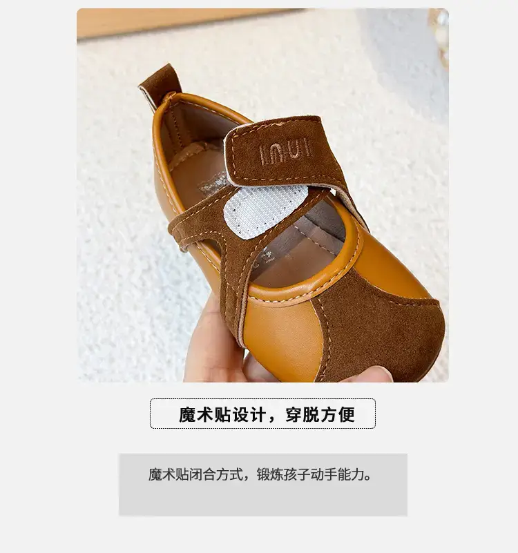 Brown Leather Baby Shoes for Girls 2025 Summer — feature 4