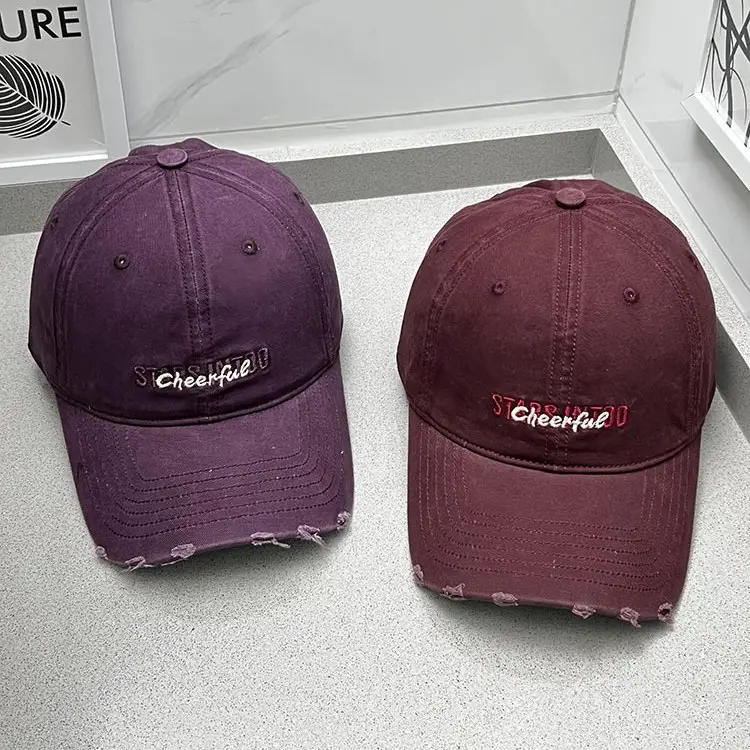 Women Letter Embroidered Baseball Caps Purple Maroon - Image 11