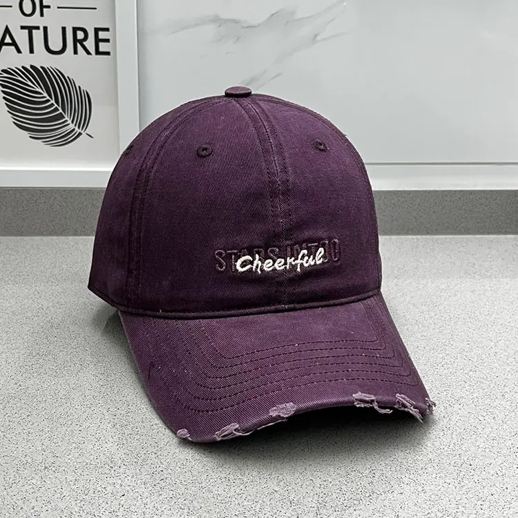 Women Letter Embroidered Baseball Caps Purple Maroon — feature 23