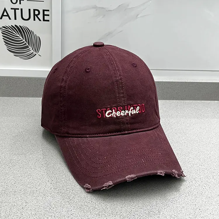 Women Letter Embroidered Baseball Caps Purple Maroon — feature 24