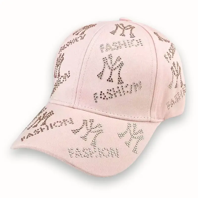 White Korean Letter Rhinestone Cap Unisex 2025 - Image 3