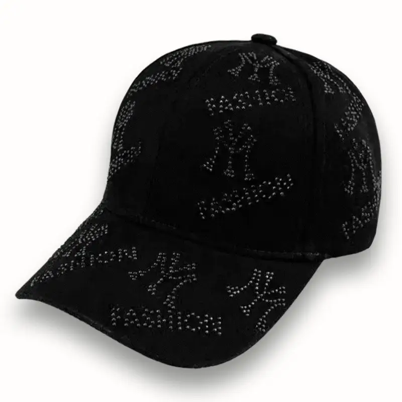 White Korean Letter Rhinestone Cap Unisex 2025 - Image 2