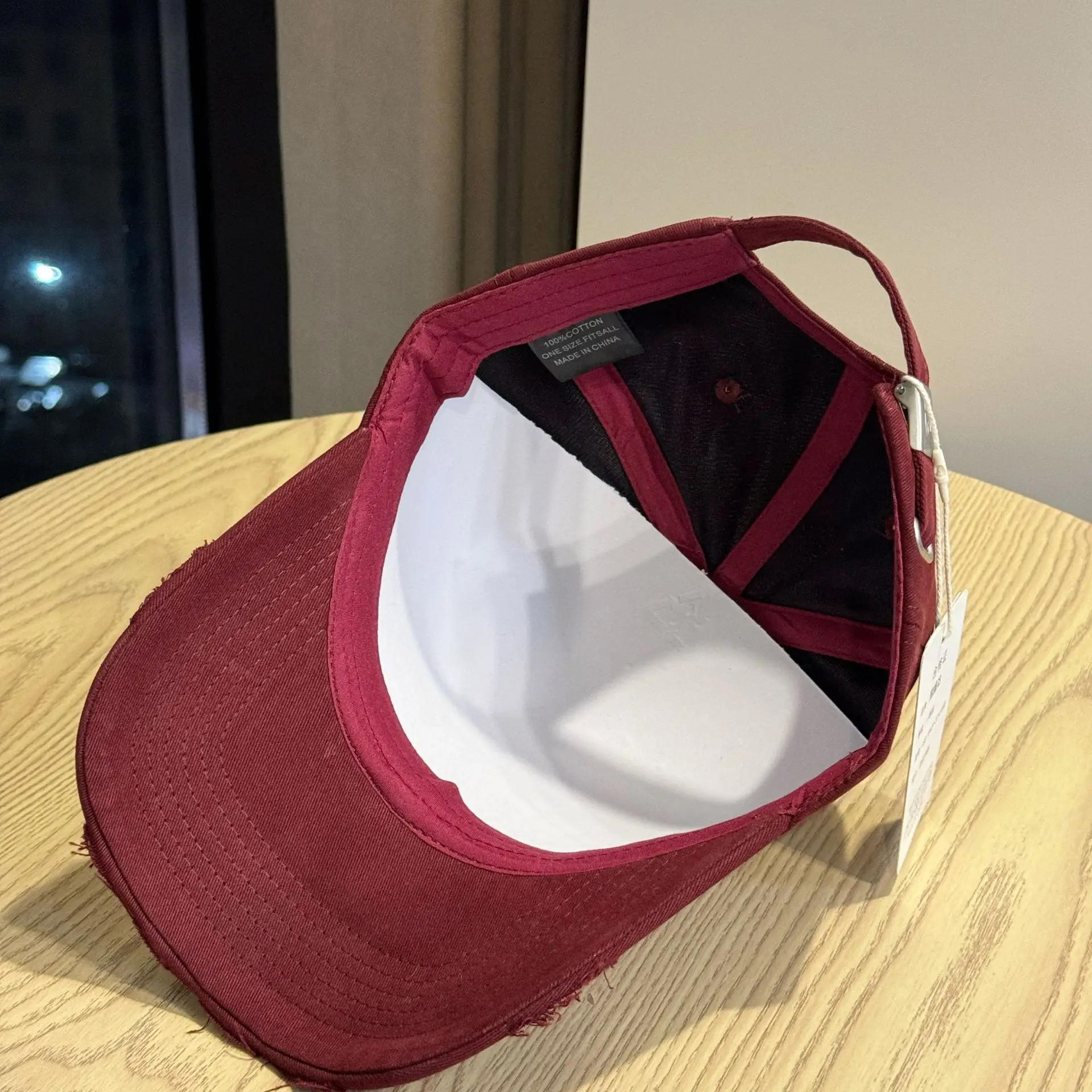 Central Embroidered Distressed Cap for Men Black Pink — feature 17