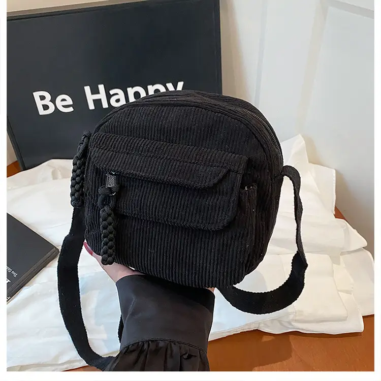 Women's Cream Corduroy Crossbody Bag 2025 - Image 7