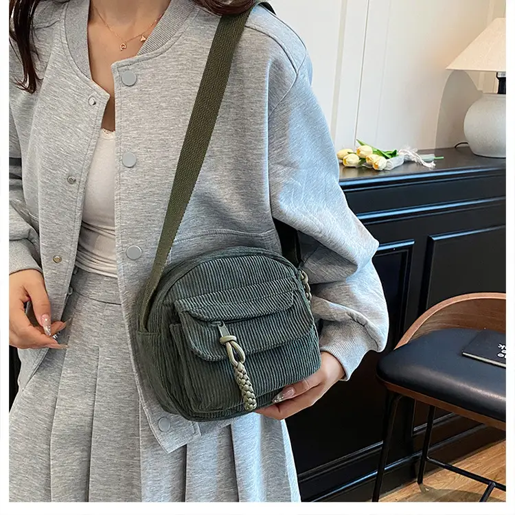 Women's Cream Corduroy Crossbody Bag 2025 — feature 14