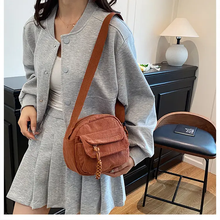 Women's Cream Corduroy Crossbody Bag 2025 — feature 17
