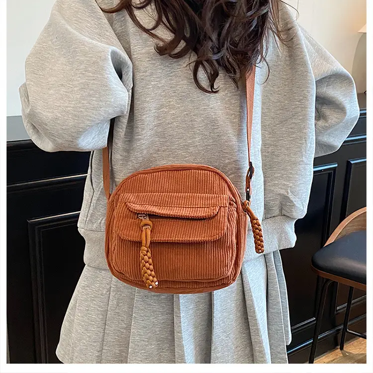 Women's Cream Corduroy Crossbody Bag 2025 — feature 18