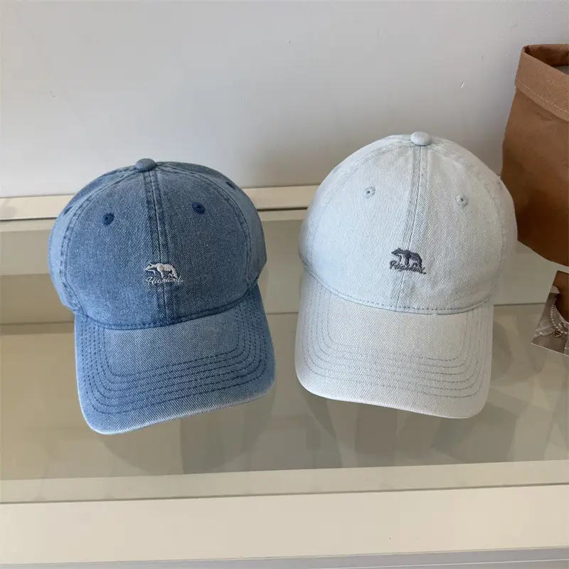 New Denim Washed Baseball Caps Large Circumference - Image 5