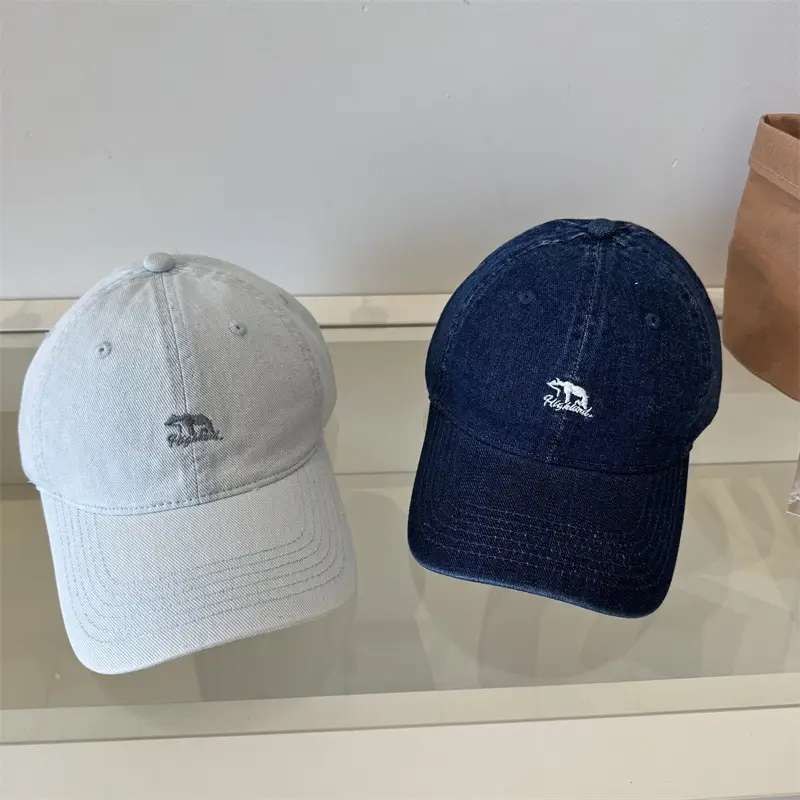 New Denim Washed Baseball Caps Large Circumference - Image 6