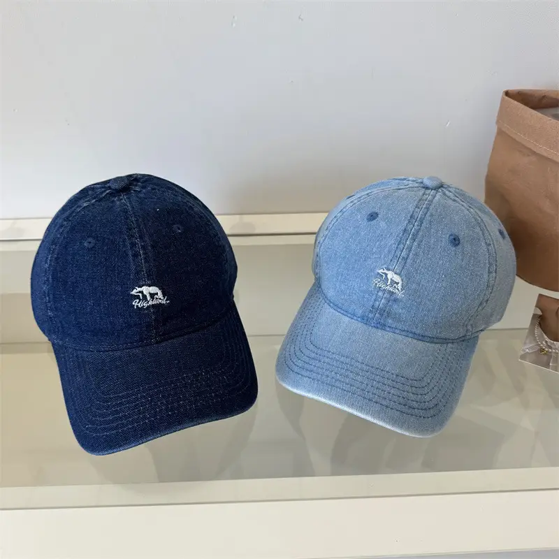New Denim Washed Baseball Caps Large Circumference - Image 7