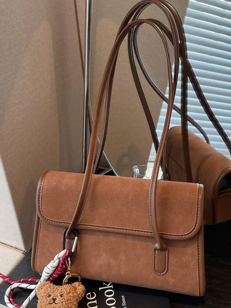 Large Capacity Satchel Bag for Women Brown Leather - Image 6